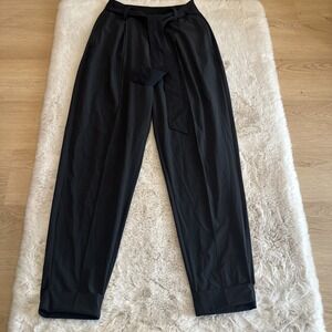 Athleta Skyline Pants Paperbag Waist Tie Pleats Black‎ Size 8/T 8/G